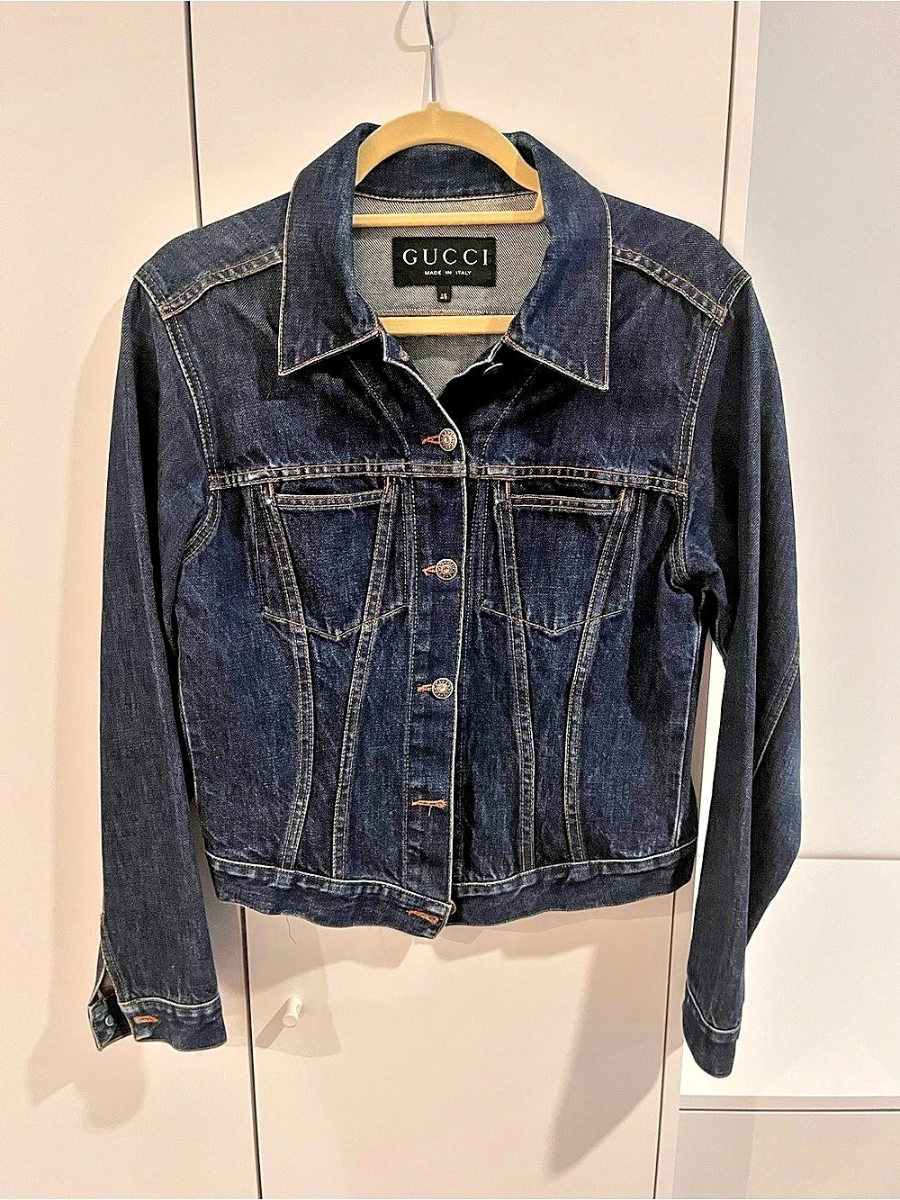 Gucci Women's Denim Jean Jacket Blue Size 43
